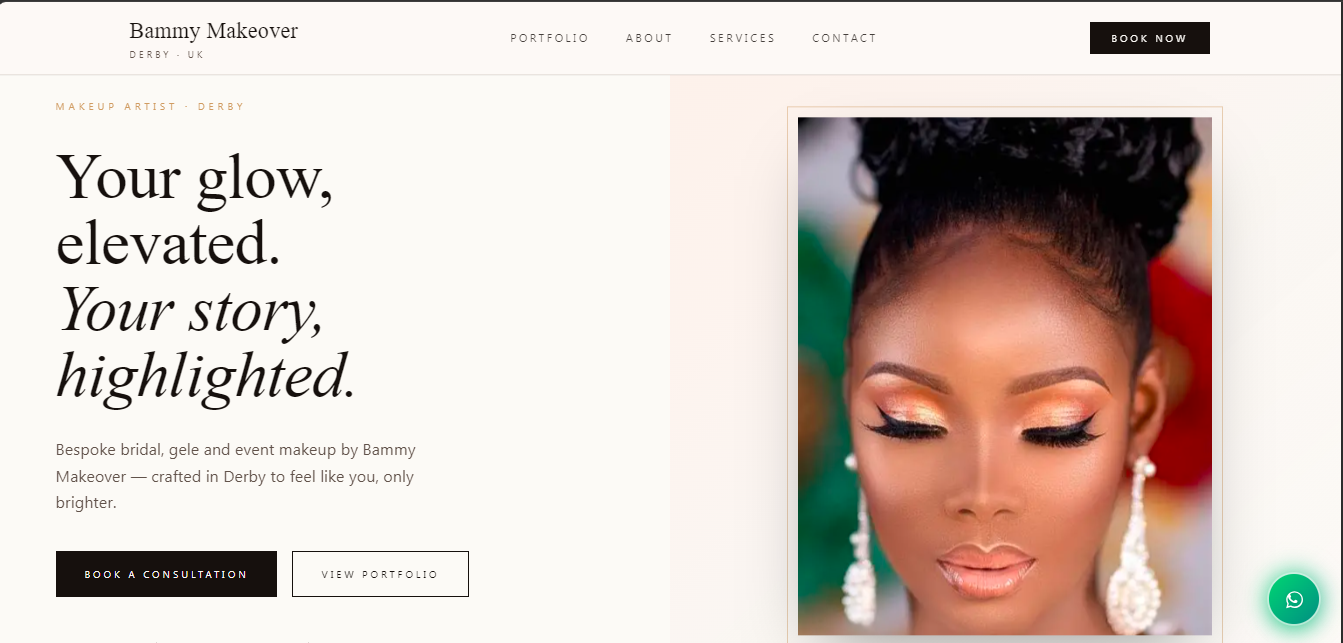 Bammy Makeover portfolio website