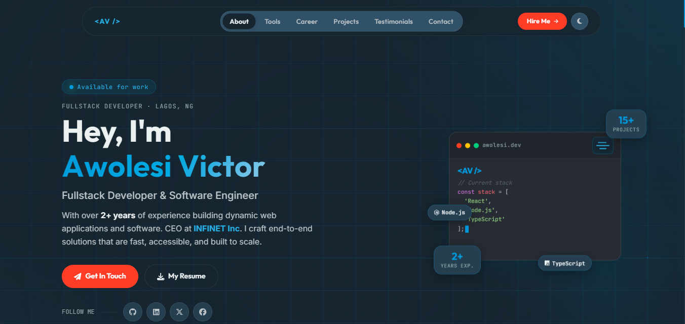 Awolesi Victor Portfolio Website