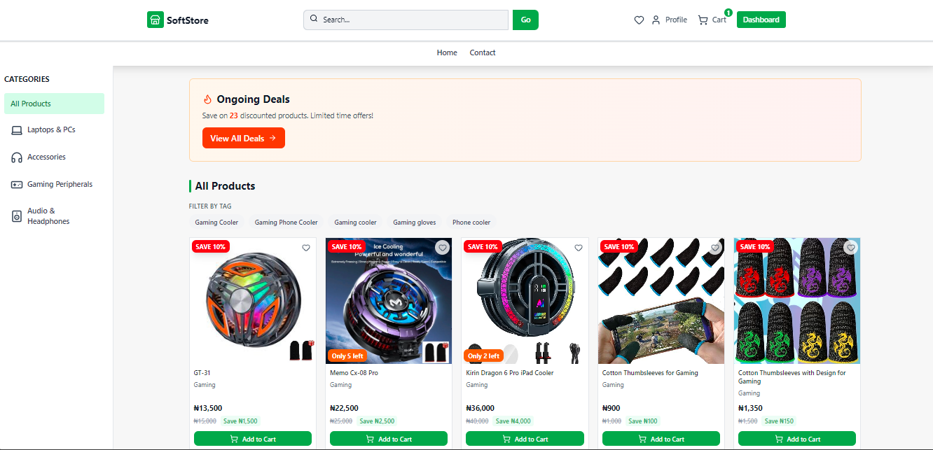 Soft Store NG ecommerce website