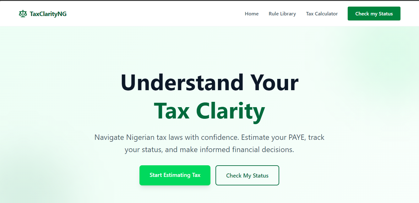 TaxClarity website screenshot